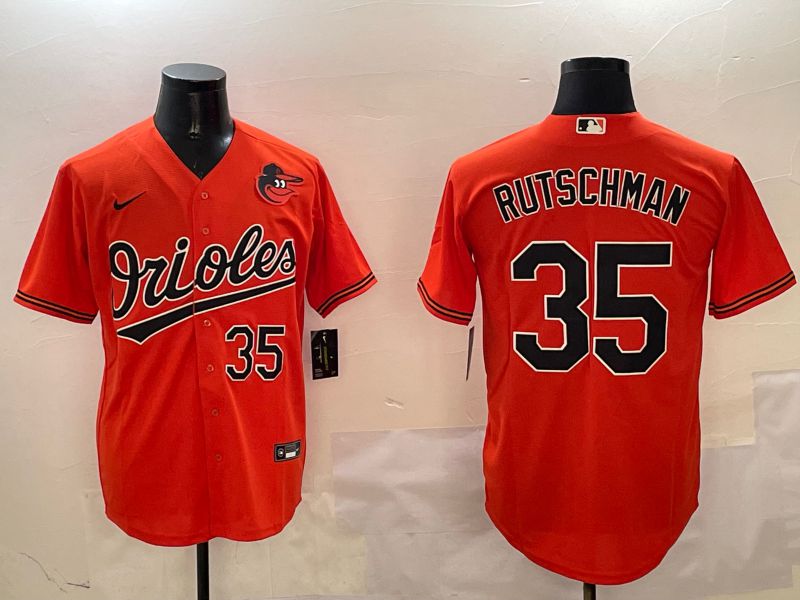 Men Baltimore Orioles #35 Rutschman Orange Game 2025 Nike MLB Jersey style 2